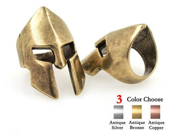 2Pcs Warrior Helmet Bead Antique Brass for 550 Paracord Bracelet DIY Jewelry Making Supplies 14x23mm