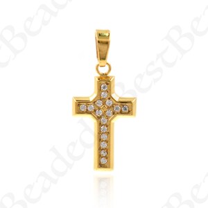 Stainless Steel Cross Pendant,Personalized Cross Charms,DIY Accessories Supply 10x17mm