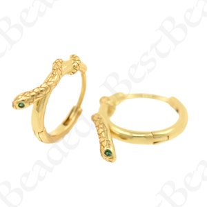 Dainty snake shaped hoops,18K Gold Filled snake shaped hoops,Animal earrings 16x4mm