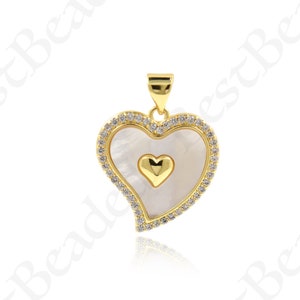 18K Gold Filled netter Anhänger, Liebesmuschelanhänger, Strandmuschelschmuck, DIY Schmuckzubehör, 18x19.5mm