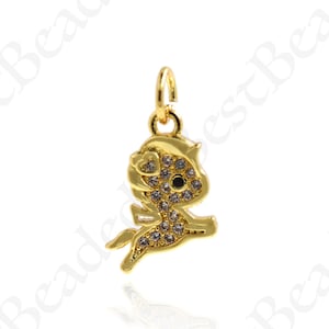 Mini Cute Horse Animal Pendant,18k Gold Filled Animal Charm for Simple Jewelry Making 12x10mm