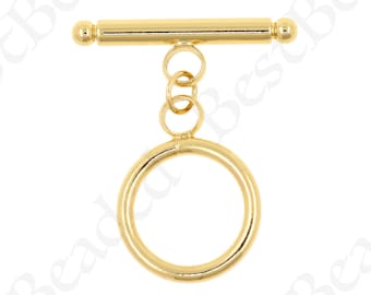 Chiusura a levetta in oro pieno, chiusura OT in ottone tondo, chiusura originale per gioielli fai-da-te 25x16mm 19x11mm 15x9,5mm