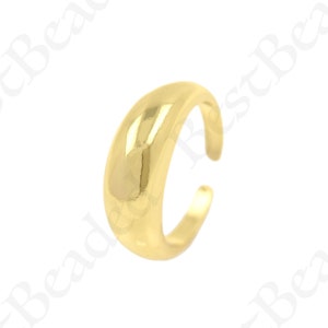 18k Gold Filled Stackable Ring,Minimalist Adjustable Ring for Men/Women Jewelry Making Supplies 24x7.5mm