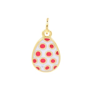 18k Gold Filled  Enamel Egg Pendant,Enamel Loose  ,Original DIY Jewelry Making Supplies 14x9mm