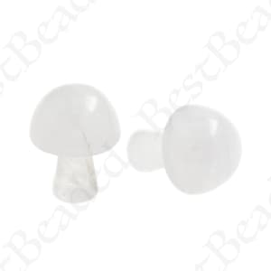 Natural Clear Crystal Mushroom,Hand Carved Healing Stone Mushroom,Reiki Healing Statue Gift 16x21mm