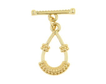 Chiusura a ginocchiera riempita in oro, chiusura OT in ottone rotondo, chiusura originale per gioielli fai da te 25x16,5 mm