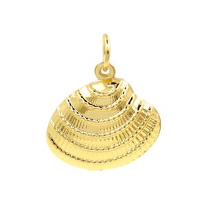 18K Gold Filled 3D Shell Shape Pendant for Coastal Themed Jewelry Craft and Ocean Inspired Designs 19.9x19.4mm