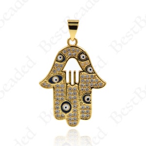 Emaille Hand des Fatima Anhängers,Blue Eye Hand Charms,DIY SchmuckStücke 20x27mm