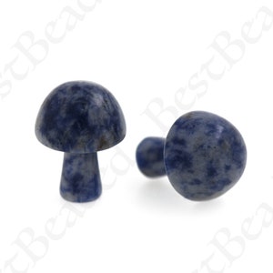 Natural Sodalite Mushroom,Hand Carved Healing Crystal Mushroom,Home Decoration Gift 16x21mm
