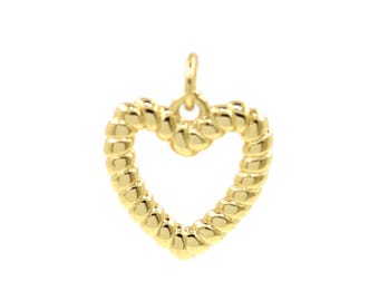 Elegant Twisted Rope Heart Shape 18K Gold Filled Pendant for DIY Jewelry Accessories and Gifts 14.9x16mm