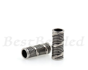 Tube Spacer Beads,Stainless Steel Long Beads,Antique Silver Large Hole Charms,Jewelry Findings 23x9mm
