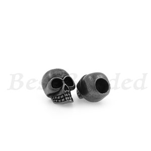 Gothic Skull Beads,DIY Paracord Bracelet Beads,Stainless Steel Punk Skull Charms,Jewelry Supplies 12.5x20mm