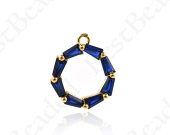 Dainty Gold Hollow Ring Pendant,Round Circle Charm for DIY Bracelet/Earring Making Accessories 12x10mm