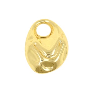 Modern Irregular Oval Pendant in 18K Gold Filled for Necklace Jewelry Making and Unique DIY Crafts 17.6x24.7mm