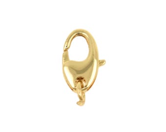 Sturdy 18K Gold Filled Lobster Hook Clasp in Sleek Oval Shape, Perfect for Necklaces and Bracelets Projects 7.2x10.8mm