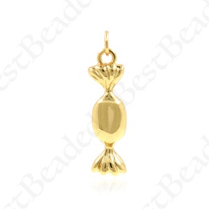 18K Gold Filled candy Pendant,，Dainty Sweet Candy Necklace,Candy Lover Gift,Gift for Kid,7x25x5.7mm