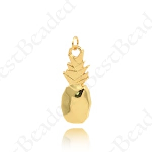 18K Filled Gold Pineapple Necklace Pendant, Pineapple Charm, Fruit Jewelry, Minimalist Jewelry, 28x10mm