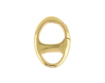 Contemporary Oval Shaped 18K Gold Filled Connector Clasp with Twin Loops for DIY Accessories 11.5x16.7mm