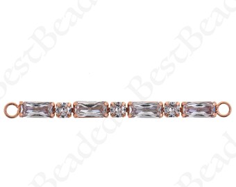 CZ Micro Pave Bracelet Bar Connectors, Cubic Zirconia Bar Connector,Bar Bracelet Connector,Bulk Charms for Jewelry Making