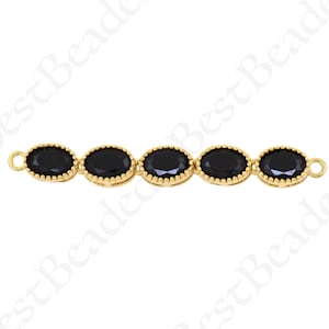 Gold Oval CZ Connectors,Oval Shape Colorful Crystal Connector, DIY Jewelry Findings 5x40mm