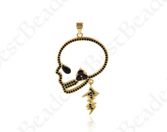 Grote schedel ketting hanger, sierlijke suiker schedel charme voor originele sieraden bevindingen 26x43mm