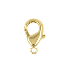 Polished Lobster Lock in 18K Gold Filled for Custom Necklaces, Bracelets and Charm Pieces 11.6x19mm