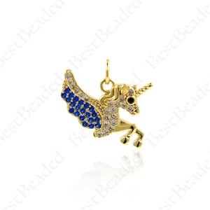 Unicorn Charm Pendants,Good Luck Legendary Creature Pendant,DIY Bracelet/Necklace Supplies 20.5x16mm