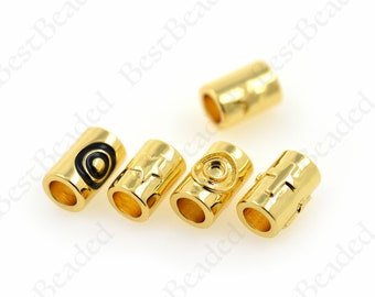 Large Hole Tube Spacers,Gold Plated European Style Beads,Bracelet/Necklace Accessories 8.5x7mm