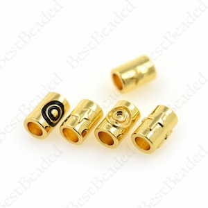 Large Hole Tube Spacers,Gold Plated European Style Beads,Bracelet/Necklace Accessories 8.5x7mm