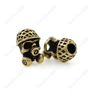 2Pcs Gas Mask Paracord Beads,EDC 550 Bracelet Accessories,DIY Lanyard Keychain Charms 13x19mm