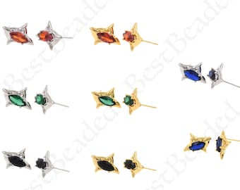 Minimalist Stern Ohrstecker,18k Gold Filled Celestial Ohrringe,Männer / Frauen Schmuck Geschenk 17x11mm