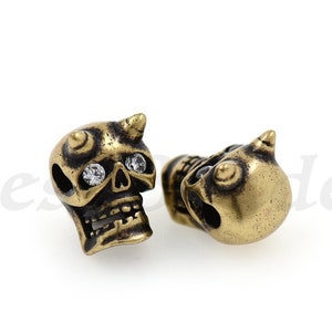 Skull Beads,Micro Pave Clear CZ Skull Bracelet Charms,Original Jewelry Making Supplies 8x11mm