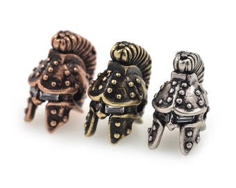 Antike Messing Krieger Helm Perle Spartans Stil für Herren Armband Charms machen 9 x 15 mm