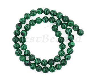 Malachite Loose Beads,Full Strand Green Stone Beads,Gemstone Bracelet Spacers,DIY Jewelry Findings 1Str