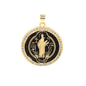 18K Gold Filled Colorful Enamel Virgin Mary Charm, Virgin Mary Pendant, Necklace Bracelet Jewelry Making, 27mm