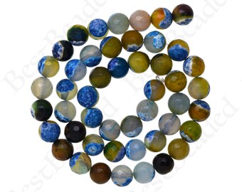 Multicolore Nero Arcobaleno Sfaccettato Perle di Agata Perle di Pietra Naturale Perle di Agata