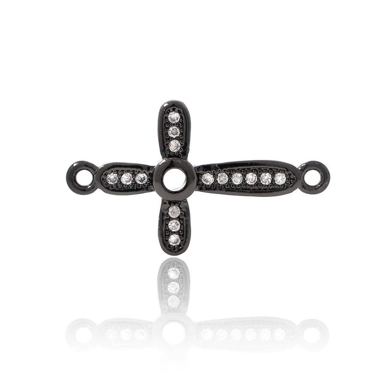 Cross Connector Charm Micro Pave CZ Bead for DIY Etsy