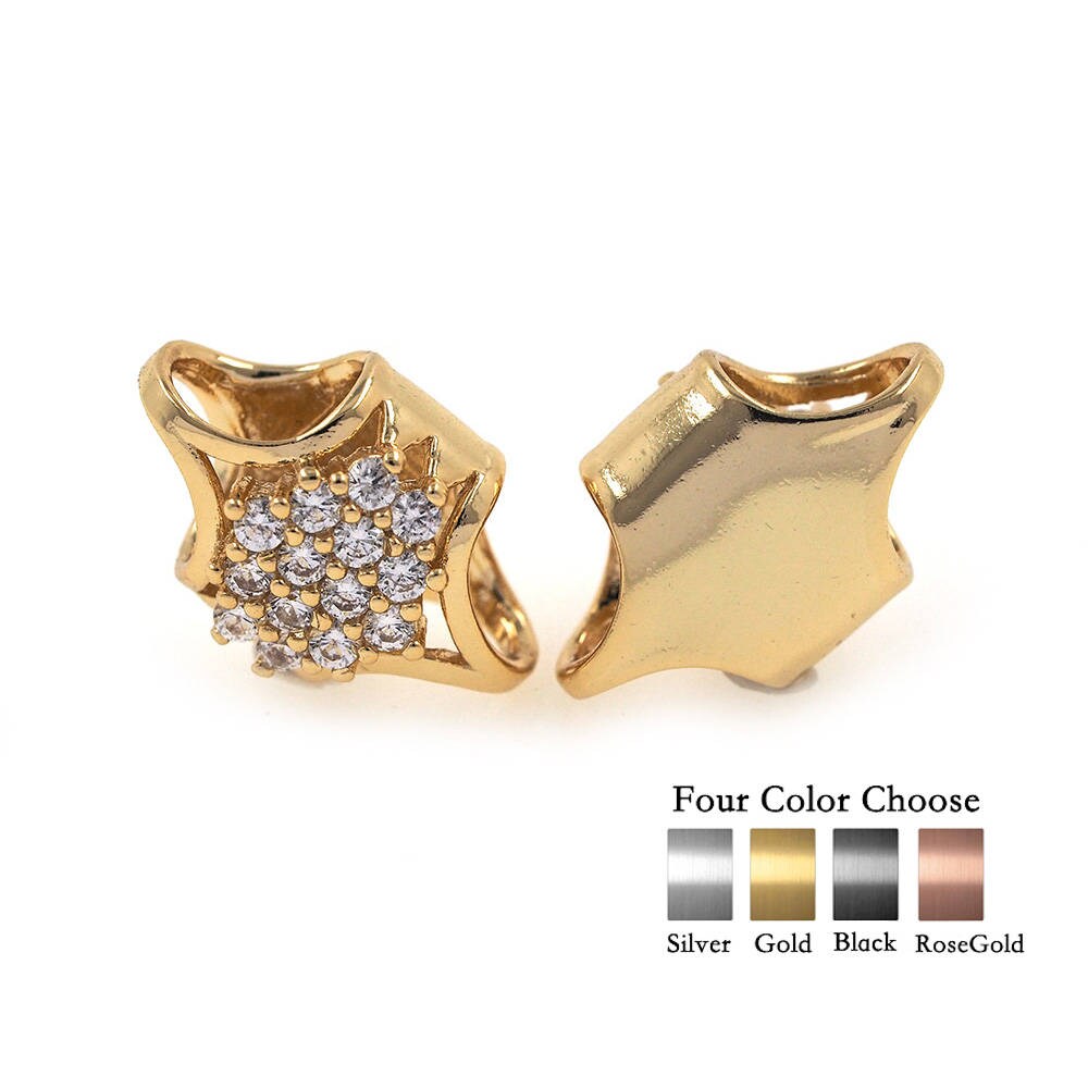 Leather Bracelet Spacer Beads Micro Pave White CZ Jewelry Etsy