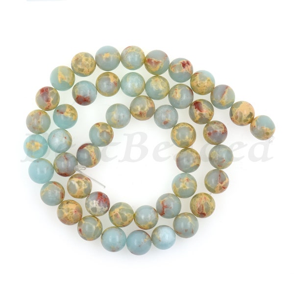 Round Smooth Impression Jasper Stone Beads,Shoushan Jade Gemstone Loose Beads for Jewelry Making 6mm 8mm 10mm 1Str