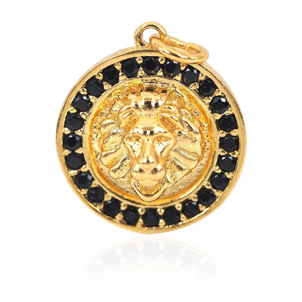 Round Disc Lion Head Mens Bracelet/necklace Chram Pendant - Etsy
