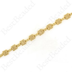18K Gold Filled Rectangle Chain,Gold Knot Chain,Minimalist Chains Necklace,Women DIY Jewelry Supply 7mm