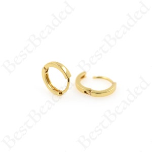 Gold Filled Hoop Earrings,Simple Huggie Earrings,Minimalist Jewelry Findings 13x12mm