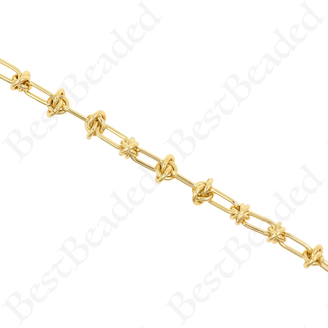 Knot Chain Options Simple Gold Plated Knot Chain, Brass Knot Chain Accessories, Fashion ...