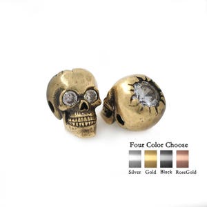 Charms Skull Head Beads,Antique Style Punk Skull Bead for Men Original Bracelet DIY Jewelry Making 9x12mm