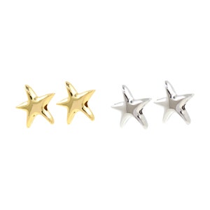 Gold Tiny Star Charm,Lucky Star Spacer Beads for Jewelry Making Supplies 13x12.5mm