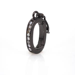 Micro Pave CZ Bail Clasp,Bracelet Charms Clasp Beads,Cubic Zirconia for Earring Clasp,DIY Handmade Jewelry 10x14mm Black