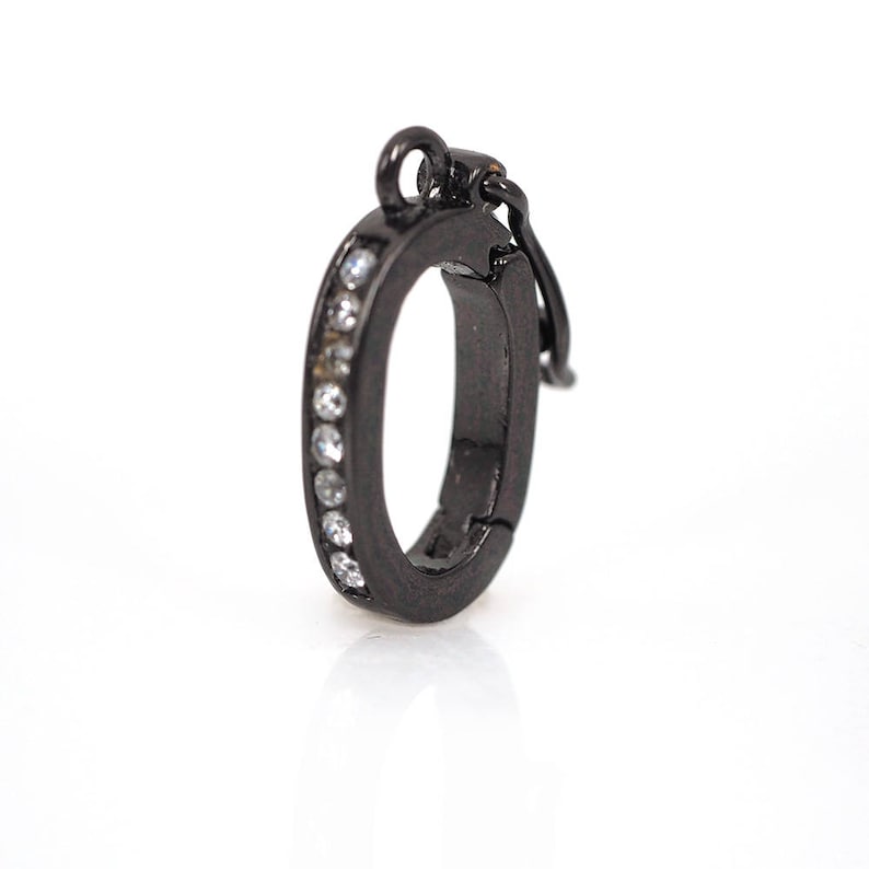 Micro Pave CZ Bail Clasp,Bracelet Charms Clasp Beads,Cubic Zirconia for Earring Clasp,DIY Handmade Jewelry 10x14mm Black