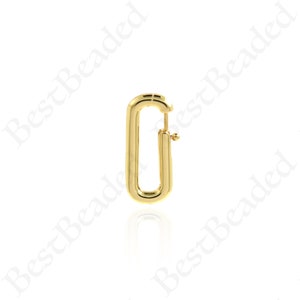 18K Filled Gold Oval Carabiner Buckle, Carabiner Lock Connector, Spring Push Door, For DIY Necklace Bracelet, 21x10mm, 15x8.5mm