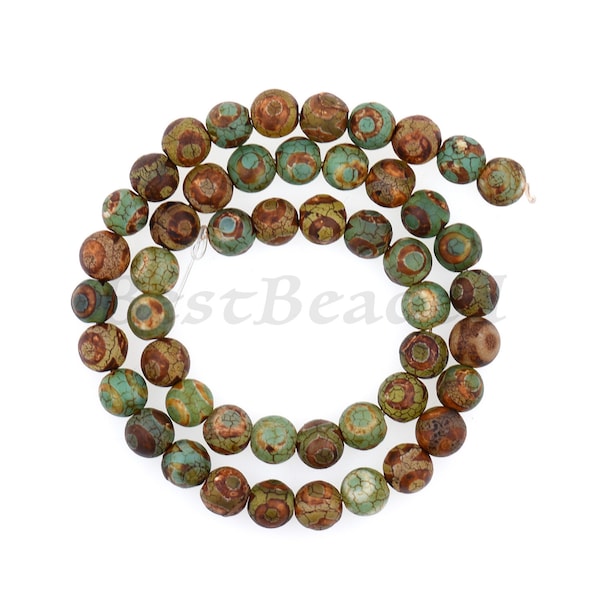 Natural Tibetan Beads,Crackle Agate DZI Beads,One Full Strand Loose Gemstone Bead for Jewelry Findings 6mm/8mm/10mm/12mm 1Str