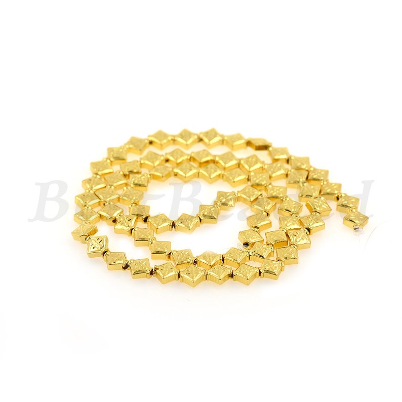 Rhombus Hematite Beads,Carved Leaf Beads,Gold,Silver Beads,Healing Beads,Natural Hematite Beads 5.9x5.8mm